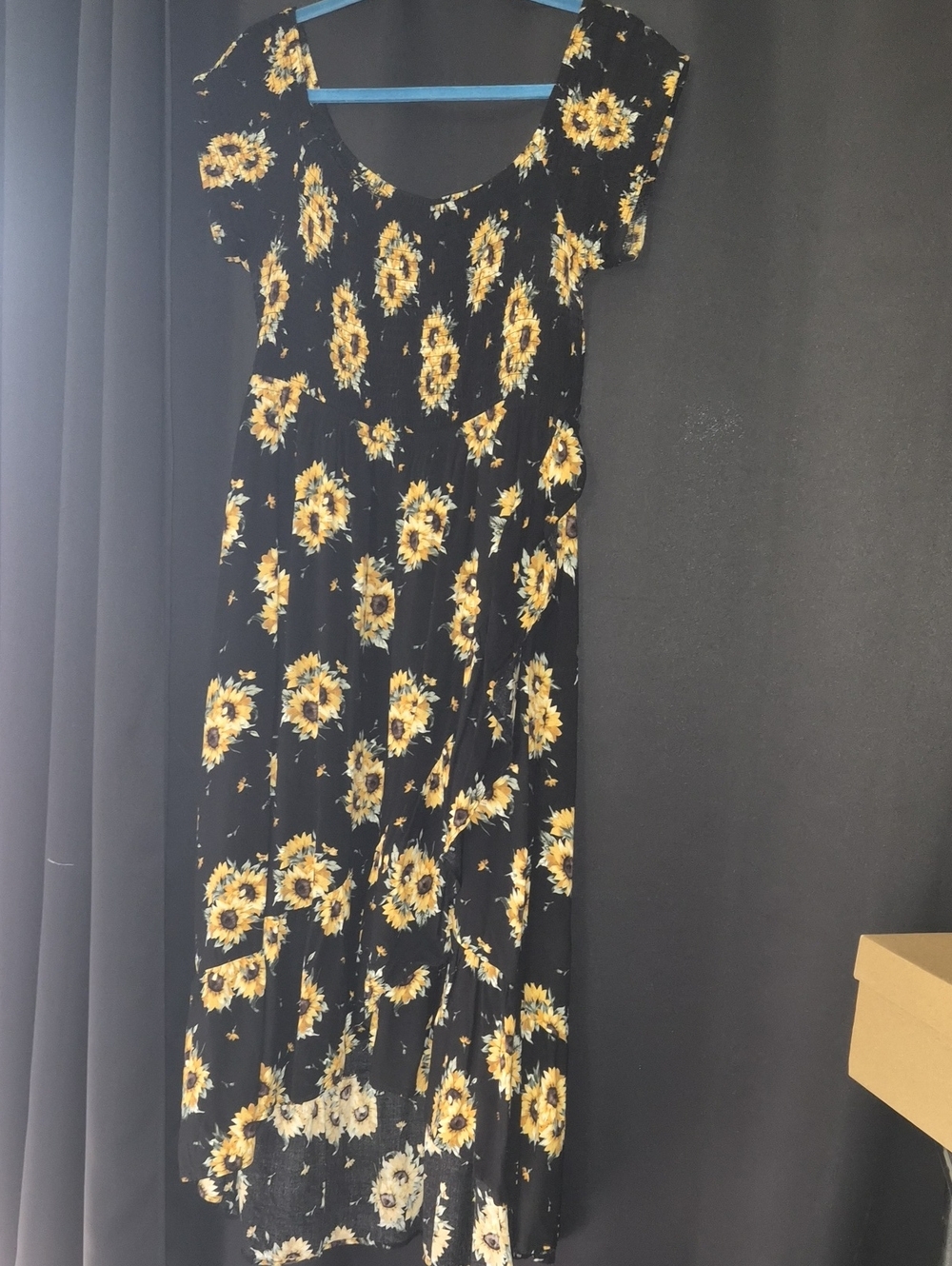 Torrid Black Sunflower Print Maxi Dress